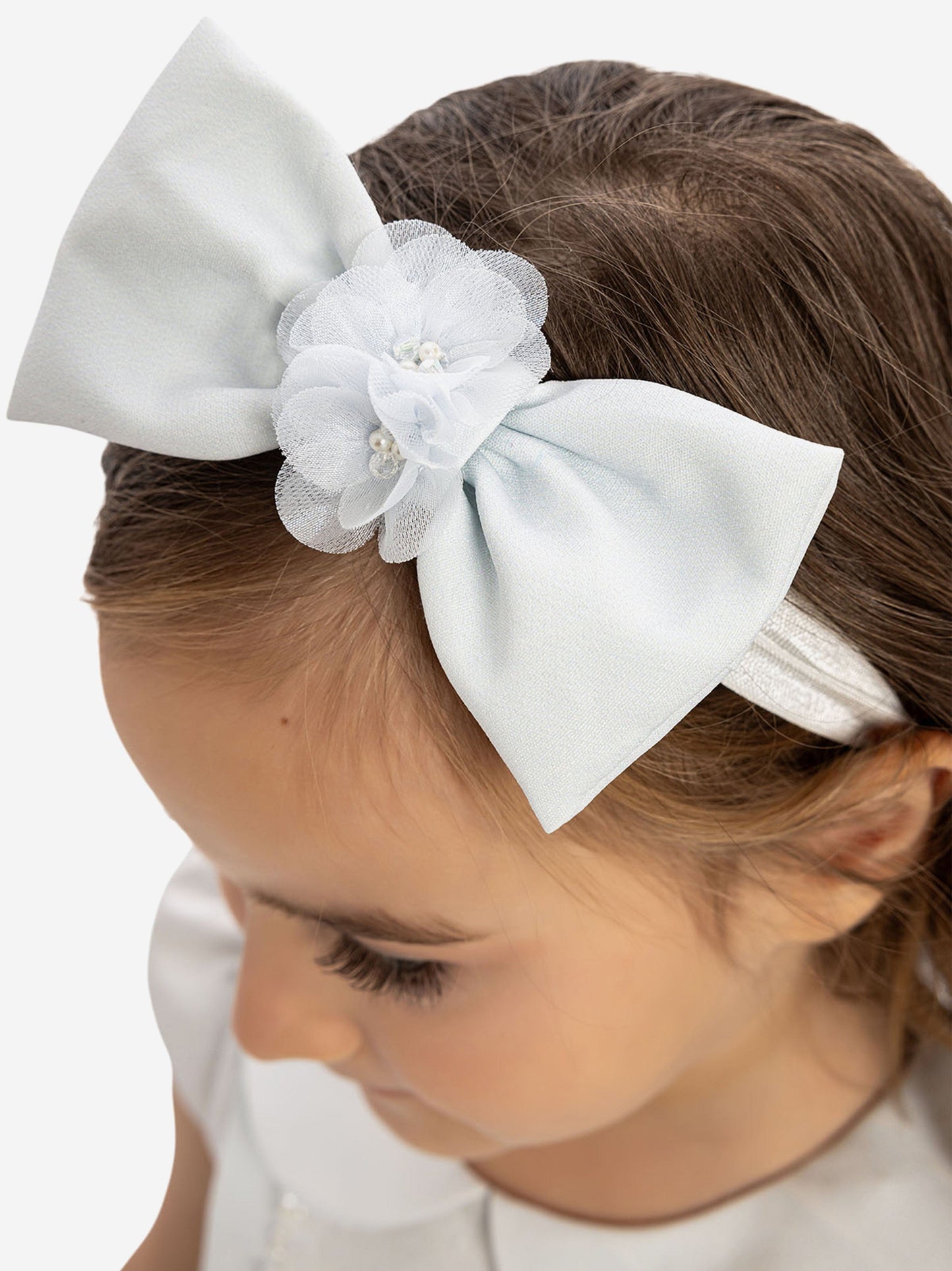 Dress & Fleur Baby Girls Dress with Headband in Blue