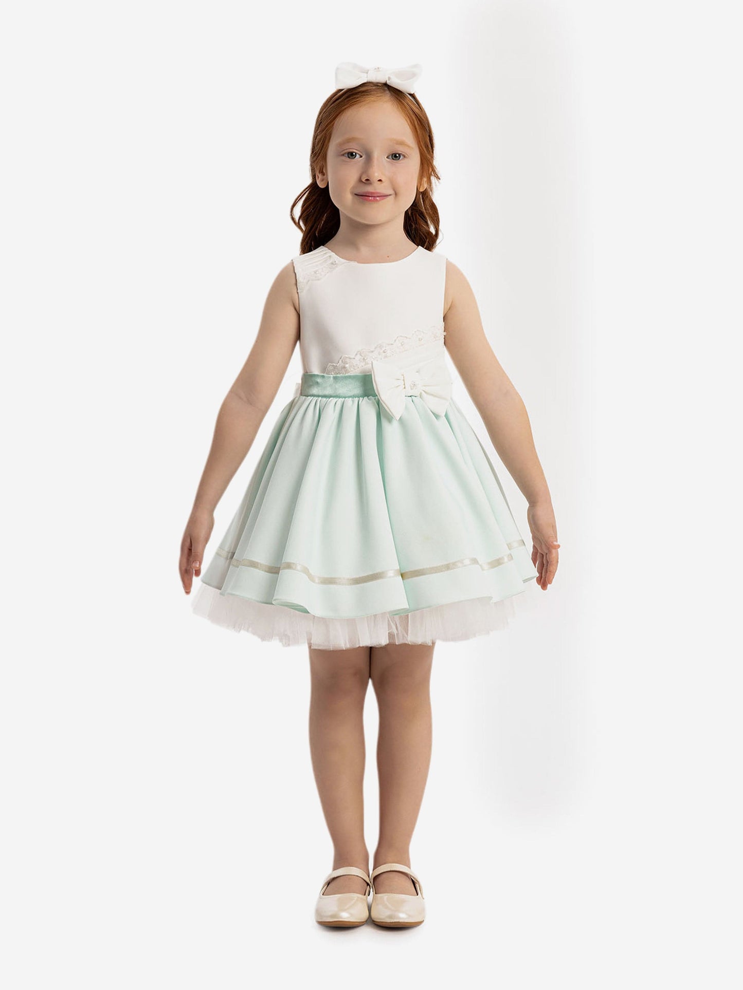 Dress & Fleur Baby Girls Dress with Headband in Green