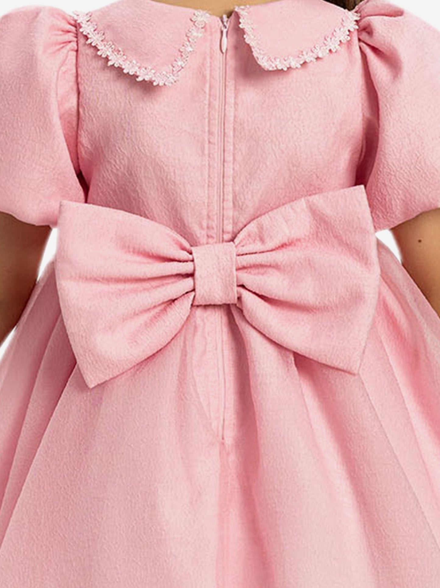 Dress & Fleur Baby Girls Pearl Detail Dress with Headband in Pink