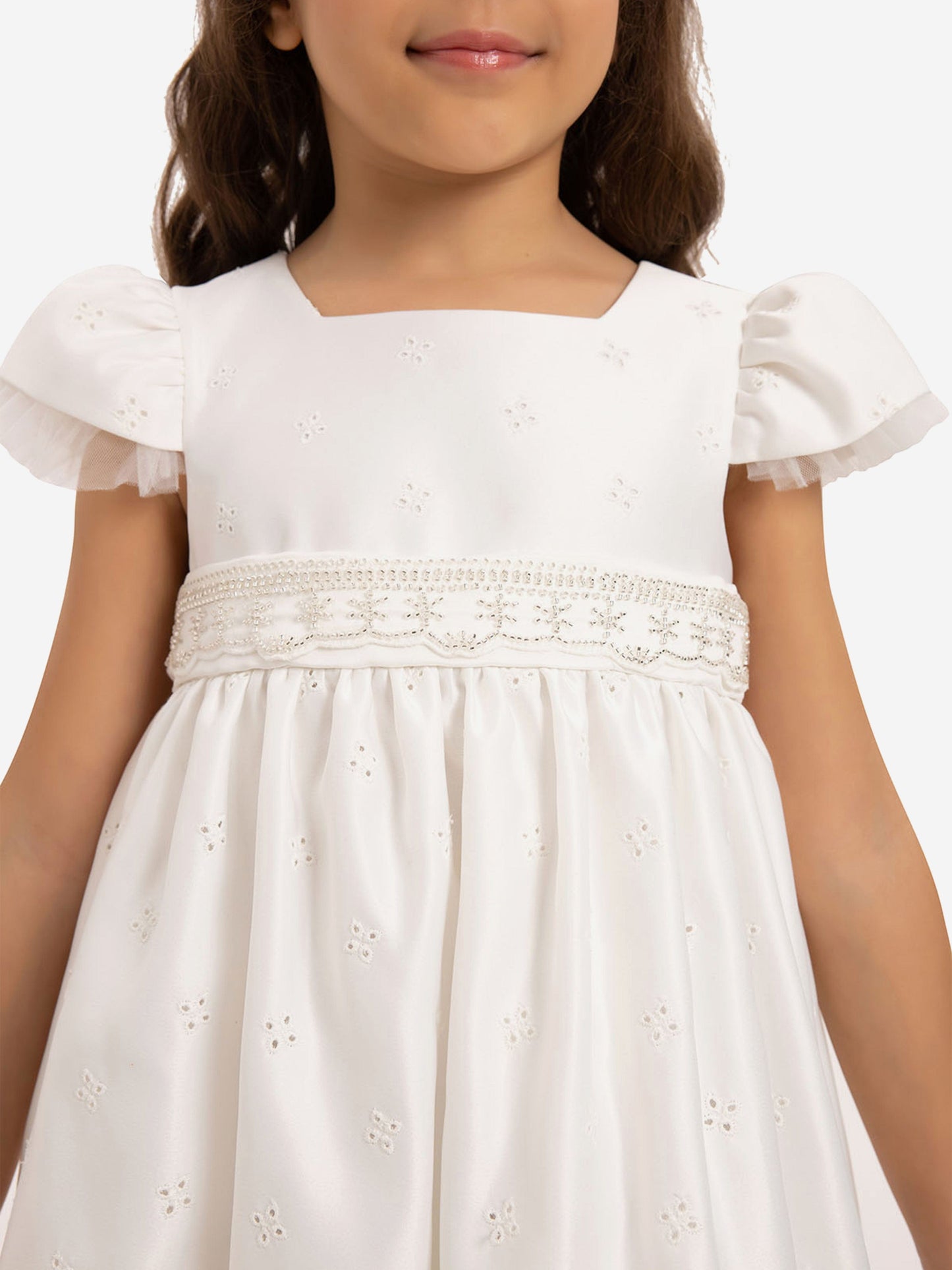 Dress & Fleur Girls Dress with Matching Bag in White