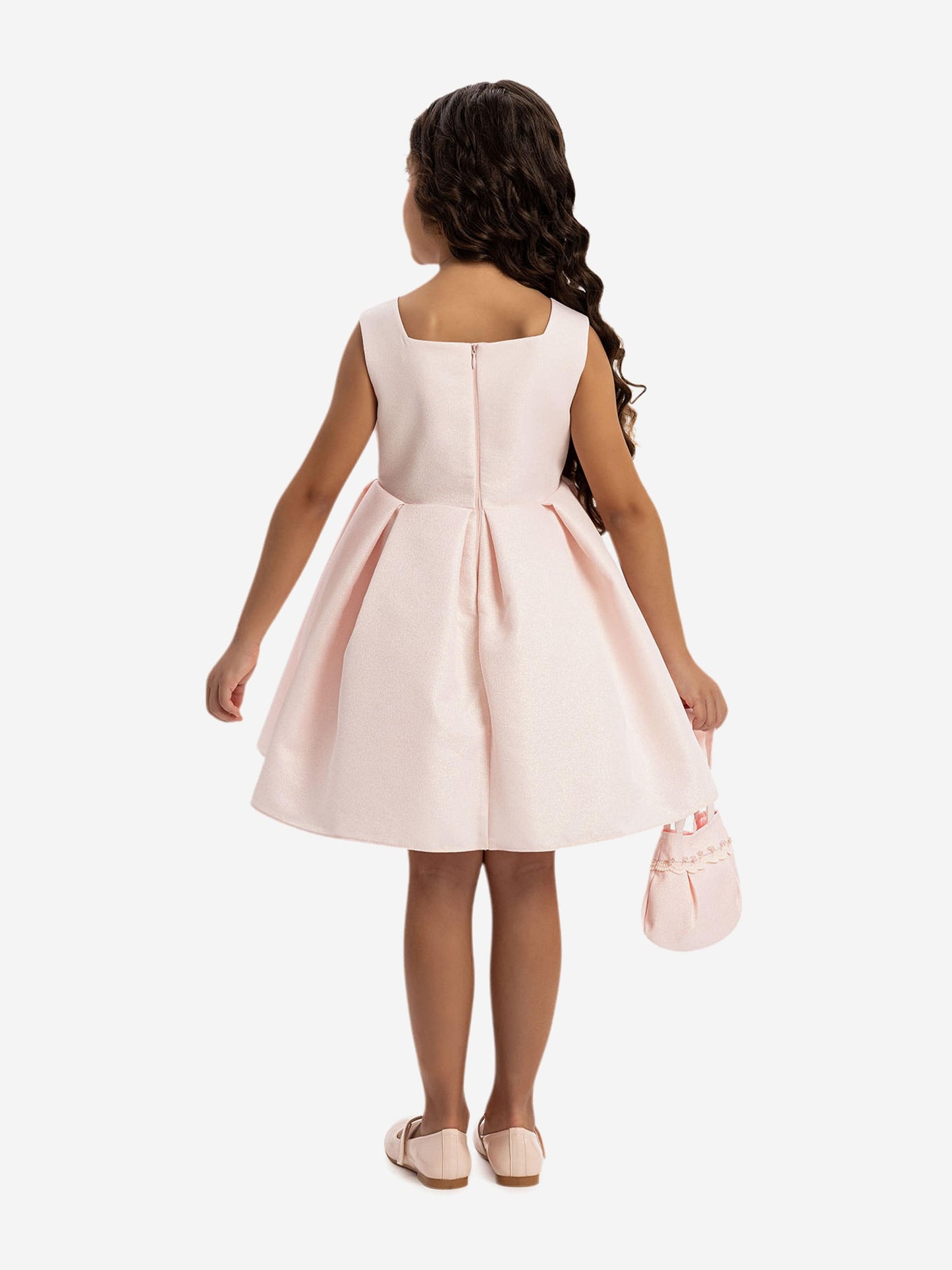 Dress & Fleur Girls Dress with Bolero and Matching Bag in Pink