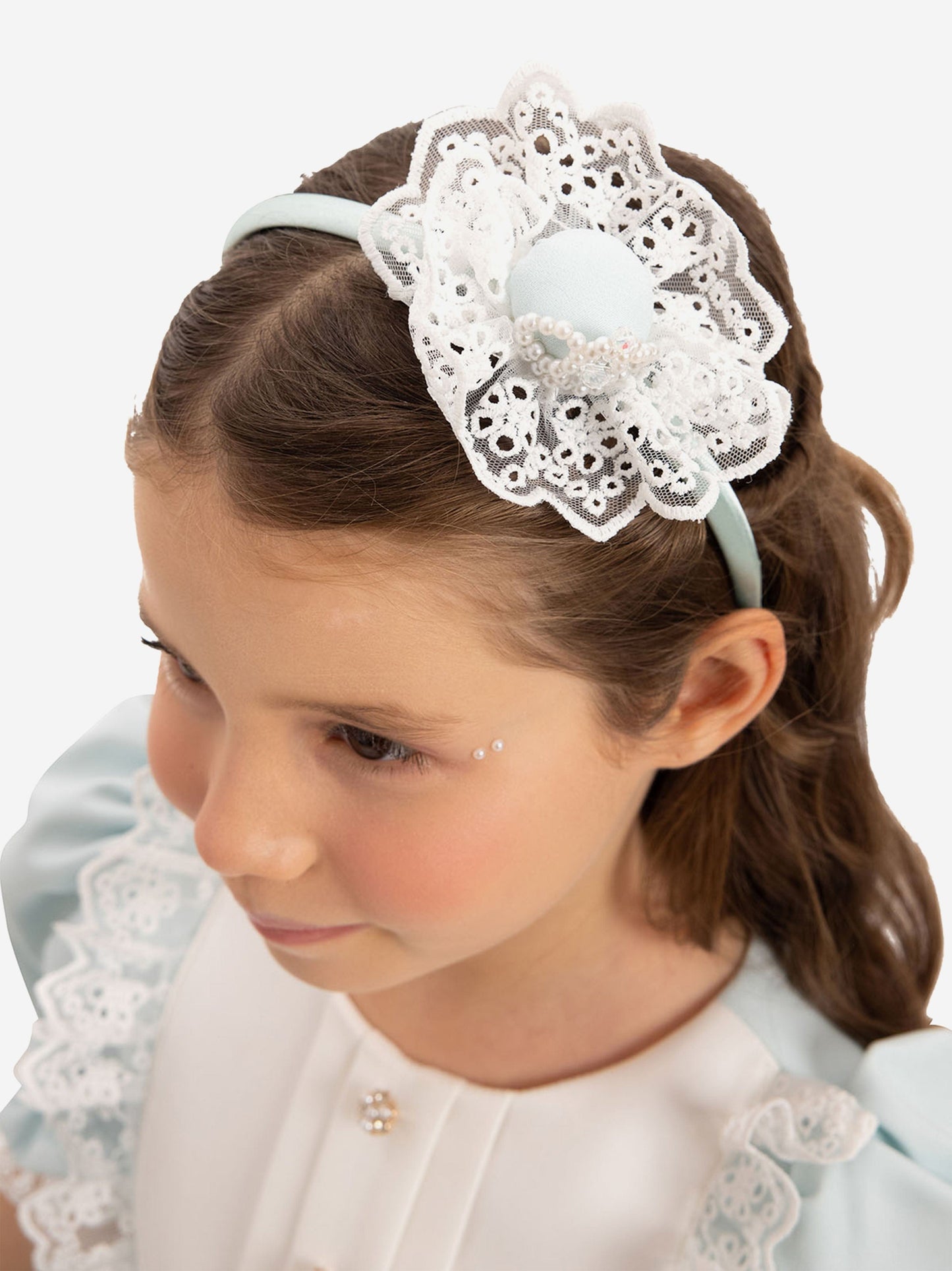 Dress & Fleur Baby Girls Dress Set with Teddy Bear in Blue