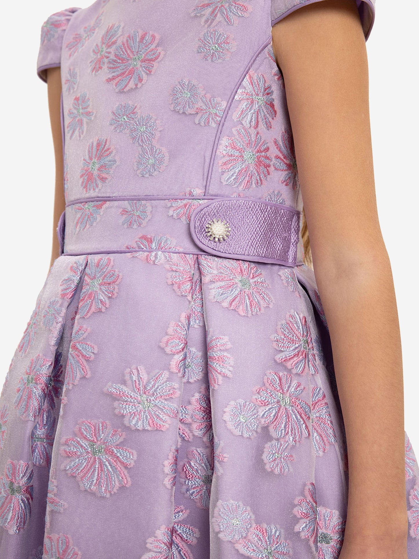 Dress & Fleur Girls Stylish Dress with Matching Bag in Purple