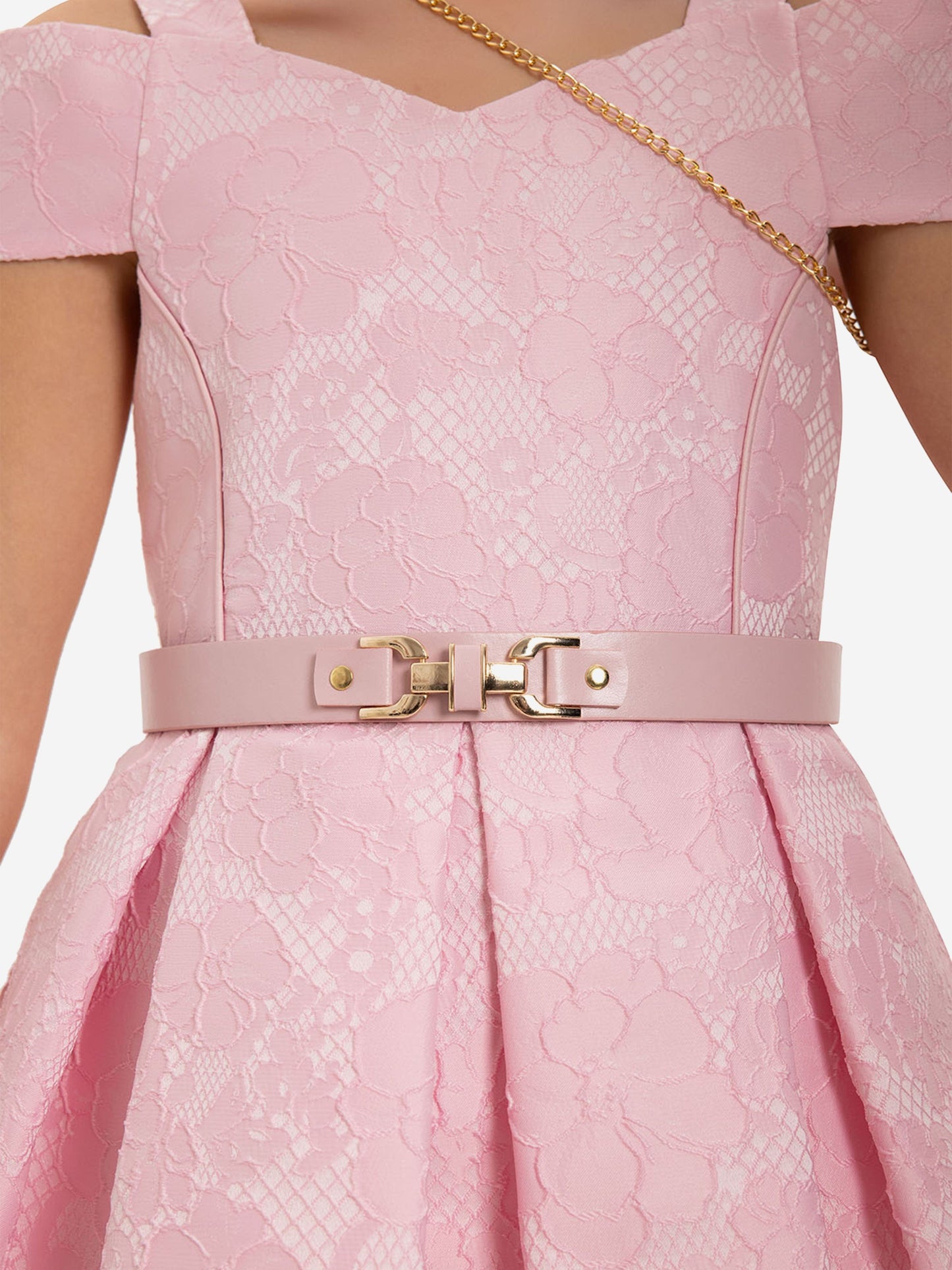 Dress & Fleur Girls Dress with Bag and Belt in Pink