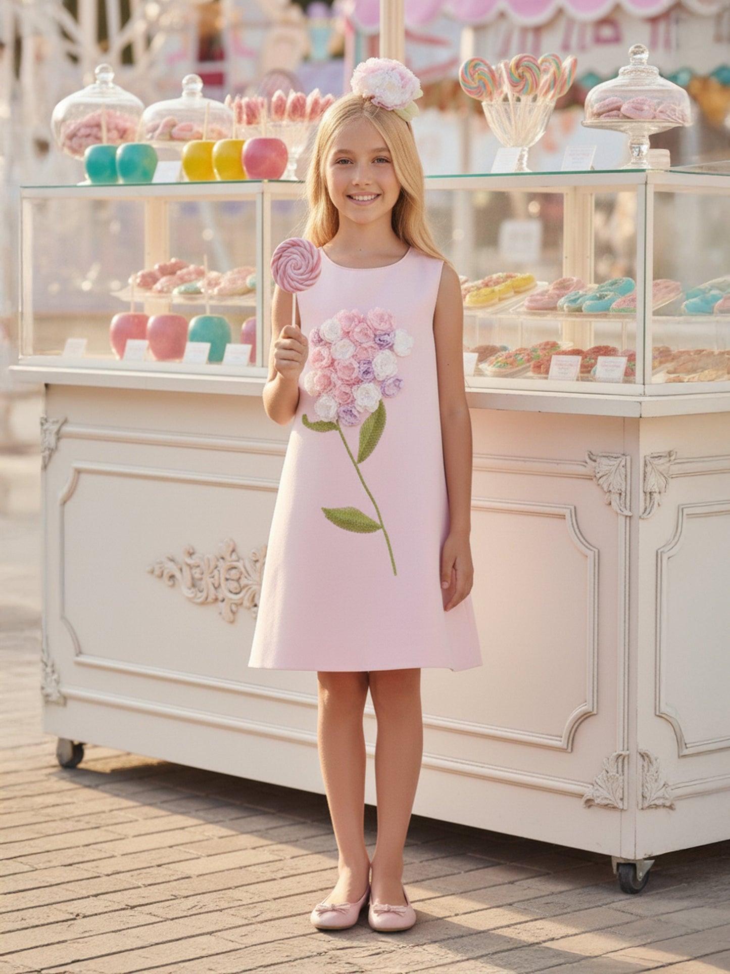Dress & Fleur Girls Flower Occasion Dress in Pink