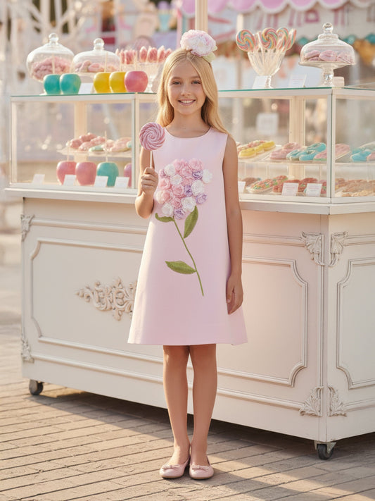 Dress & Fleur Girls Flower Occasion Dress in Pink