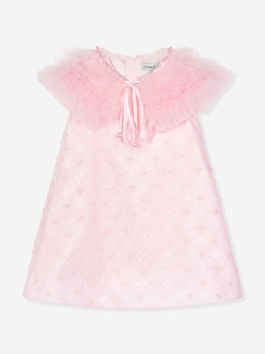 Dress & Fleur Girls Occasion Dress and Cape Set in Pink