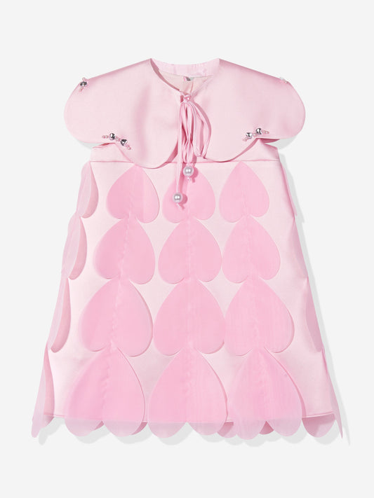 Dress & Fleur Girls Heart Occasion Dress and Cape Set in Pink