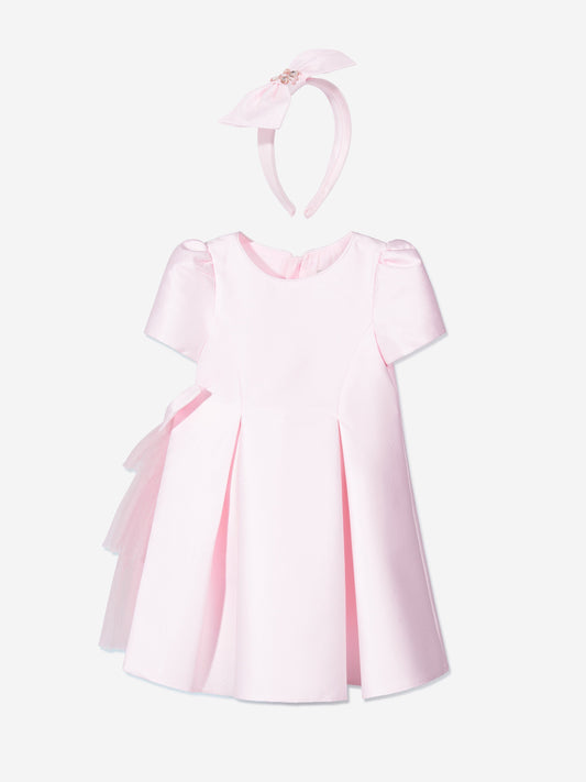 Dress & Fleur Girls Occasion Dress with Hair Accessory in Pink