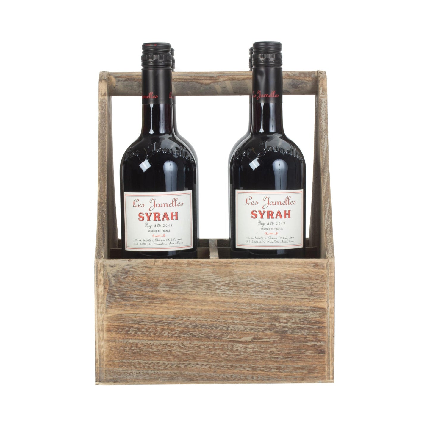 Oak Effect 4 Bottle Carrier