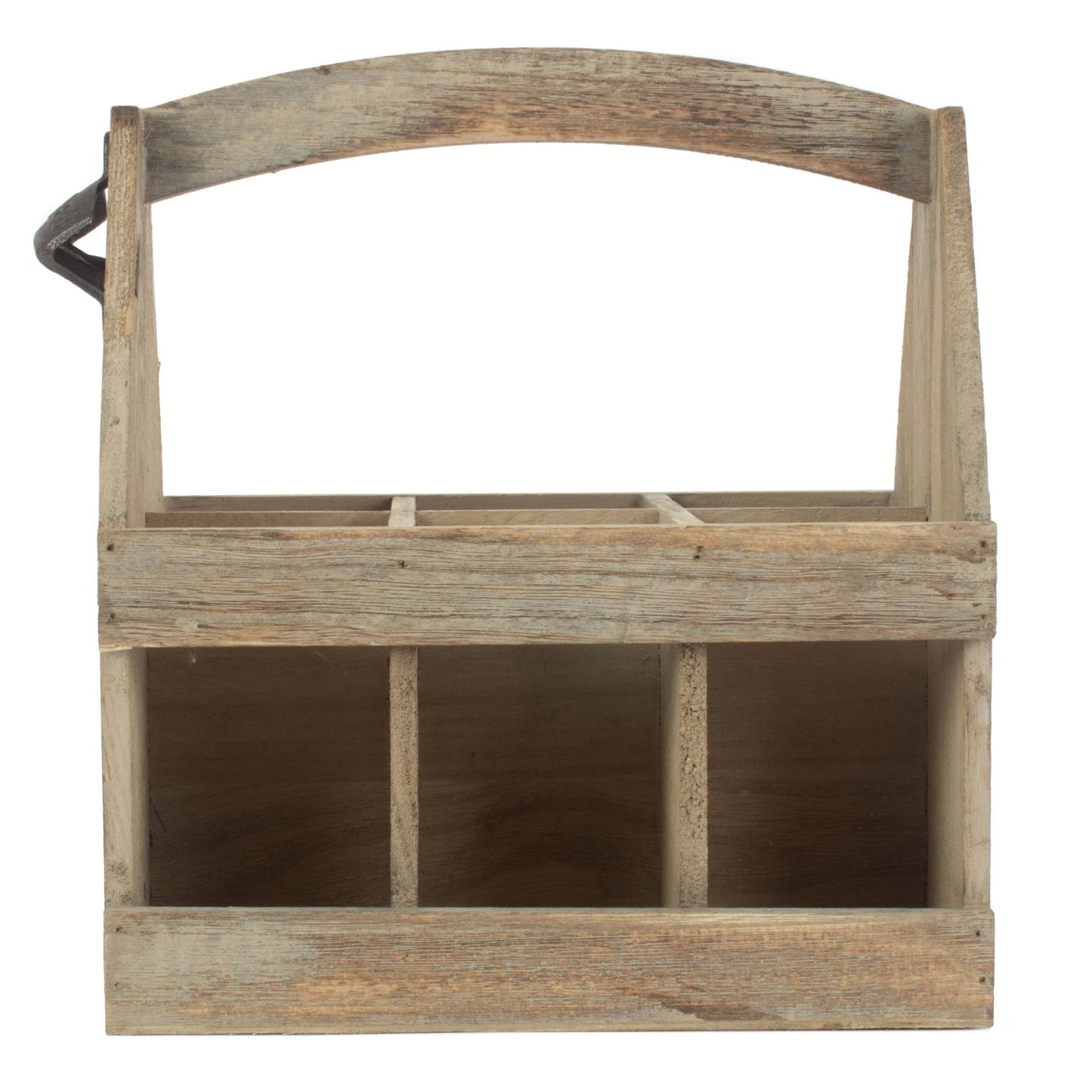Oak Effect 6 Beer Bottle Carrier With Bottle Opener