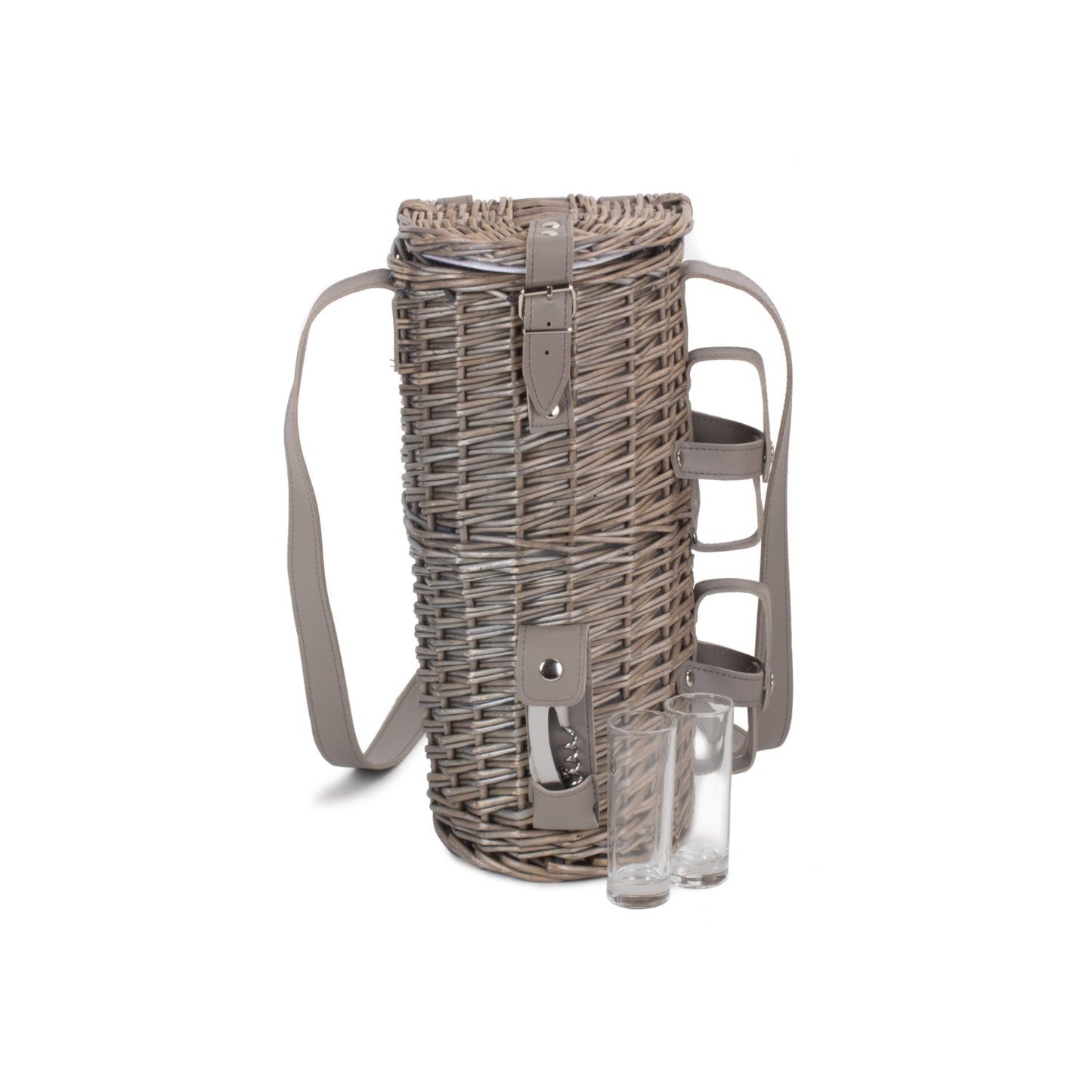 Single Bottle & 2 Cartridge Glass Carrier With Shoulder Strap