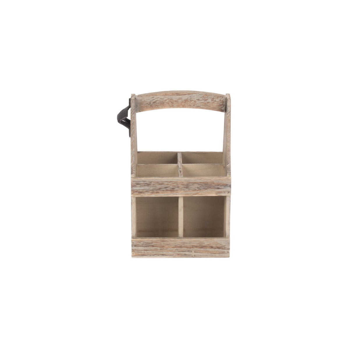 Oak Effect 4 Beer Bottle Carrier With Bottle Opener
