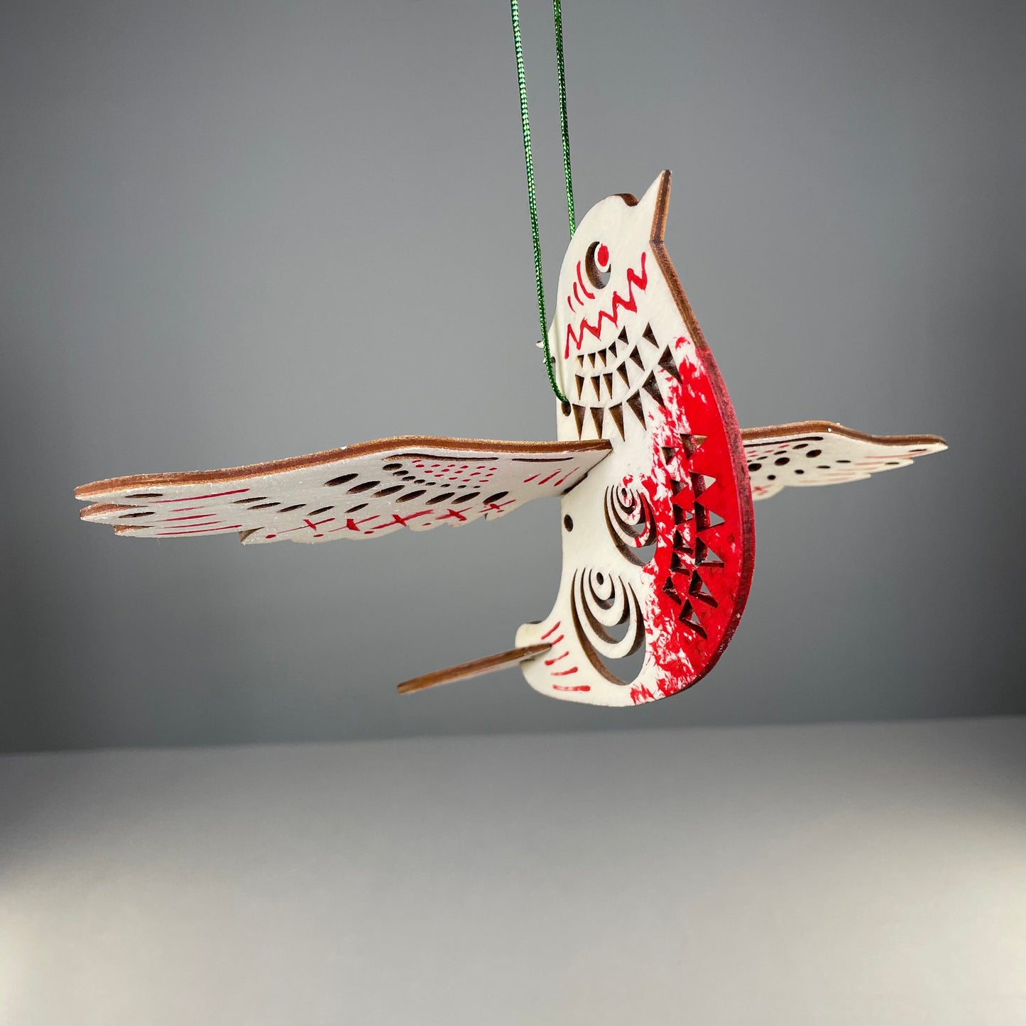 Decorative Christmas Bird Bauble - Handmade Ornament by Curious Rabbit ®