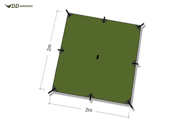 DD Hammocks Tarp 2×2 – Olive Green