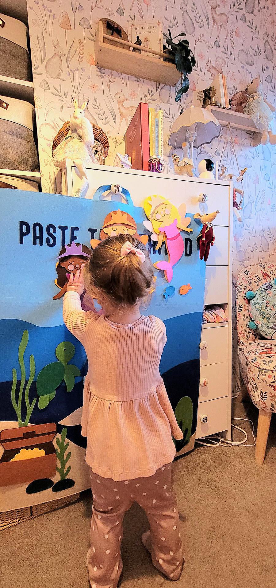 Back in stock: Paste The Mermaid Felt Play Board-Magical Dress up activity for girls