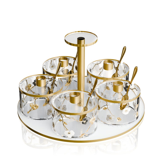 Ornate Garden Swivel Dip Dish (5 Dishes)