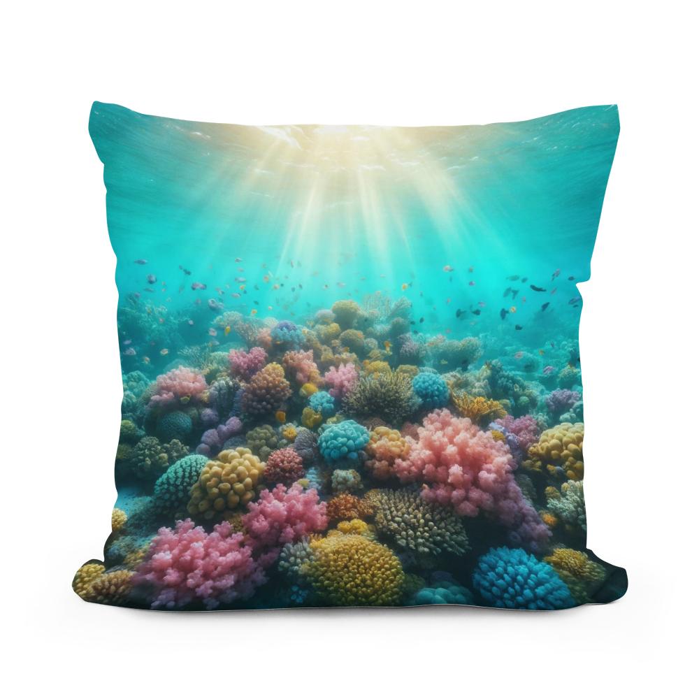 Coral Reef Serenity Cotton Cushion