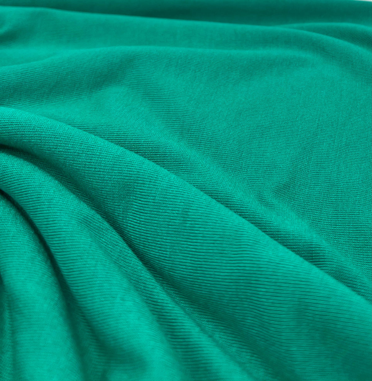 Plain Jade Green Viscose Elastane Fabric 4 Way Stretch Jersey