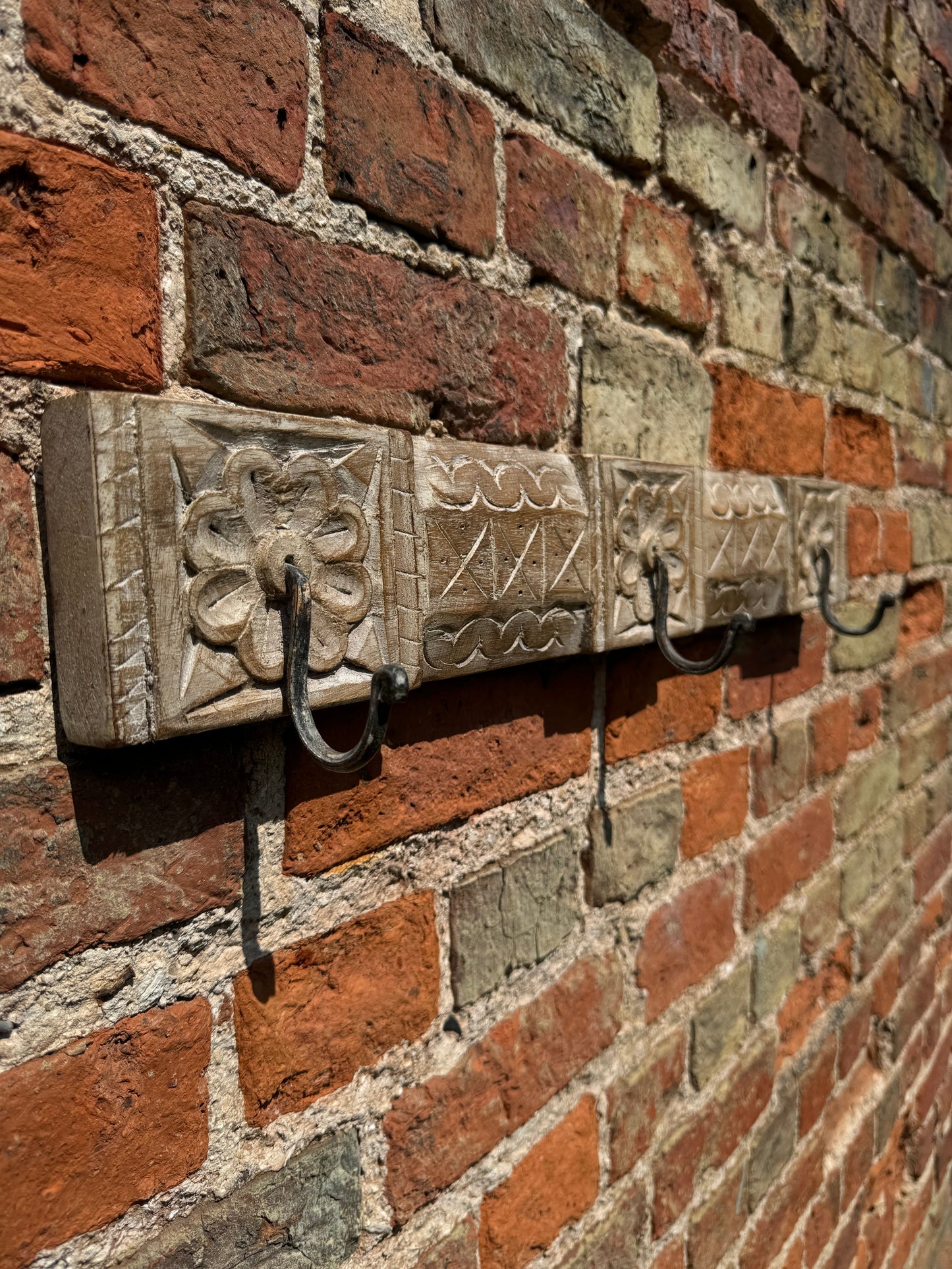 Reclaimed Wooden Coat Hooks / Vintage Rustic Coat Pegs / 3 Hook Coat Hat Rack P