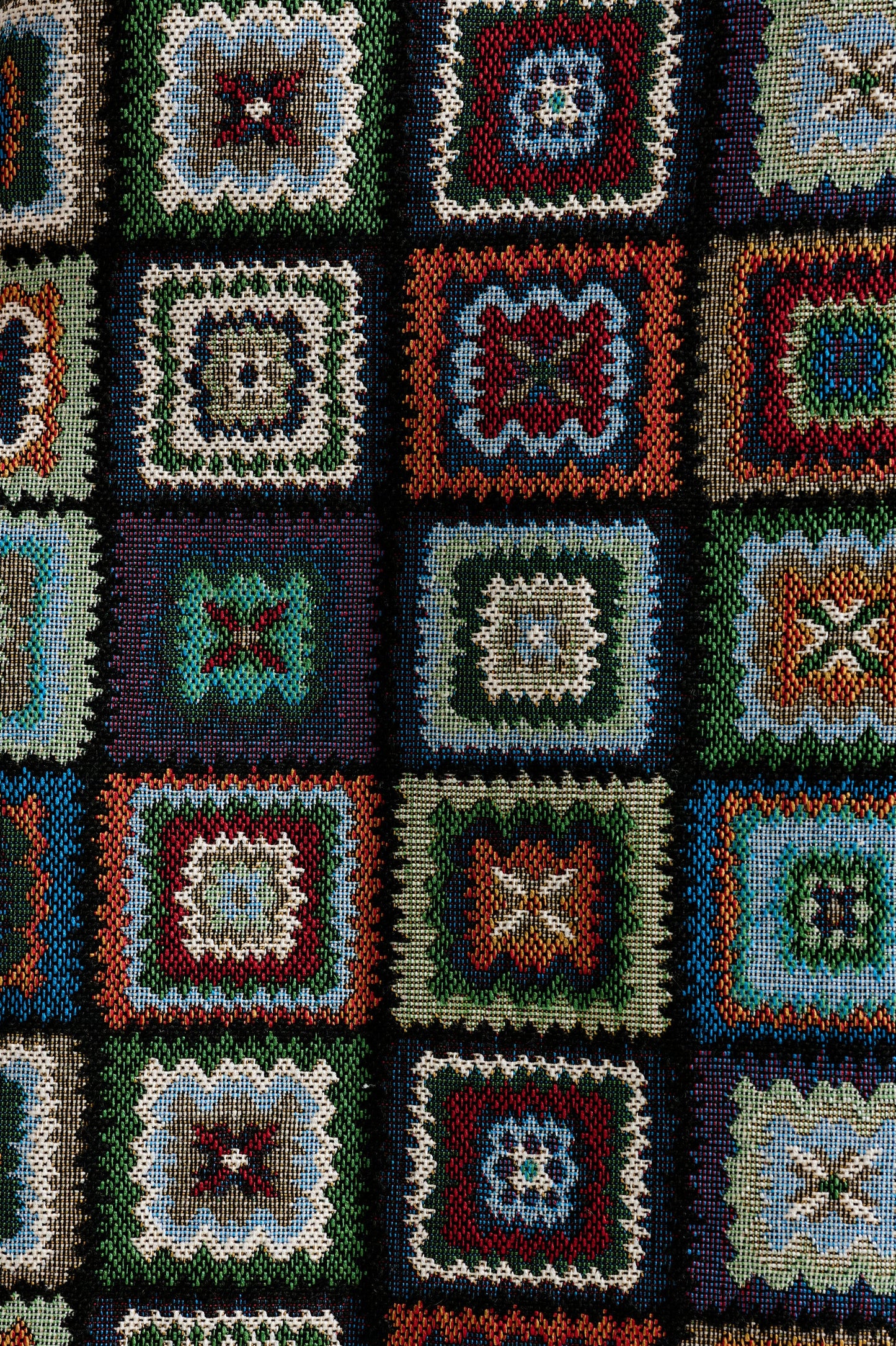 Pasadena 70'S Patch Jacquard Midi Skirt