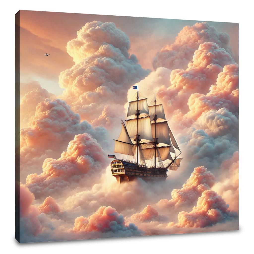 Pastel Dream Ship Canvas