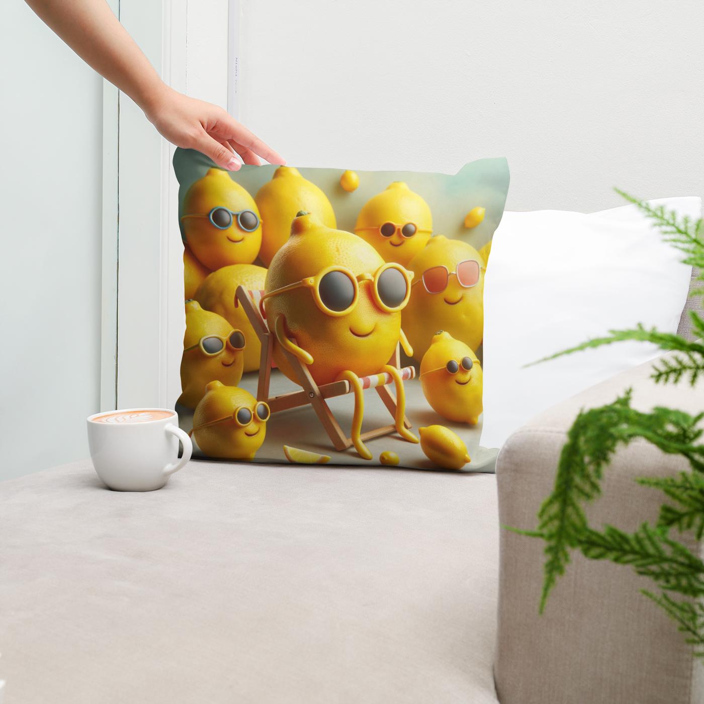 Lemonade Whimsy Cotton Cushion