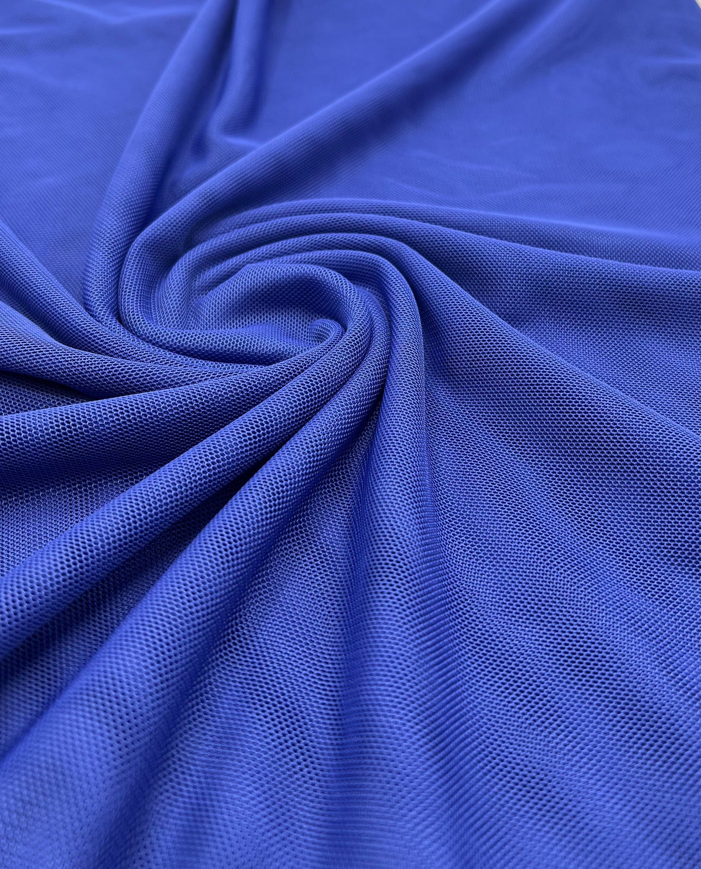 Plain Blue Mesh Fabric Stretch