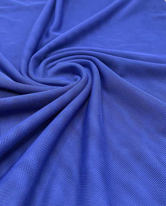 Plain Blue Mesh Fabric Stretch