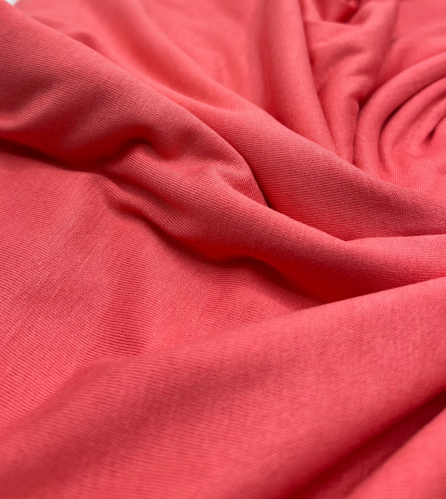 Plain Coral Viscose Elastane Fabric 4 Way Stretch Jersey