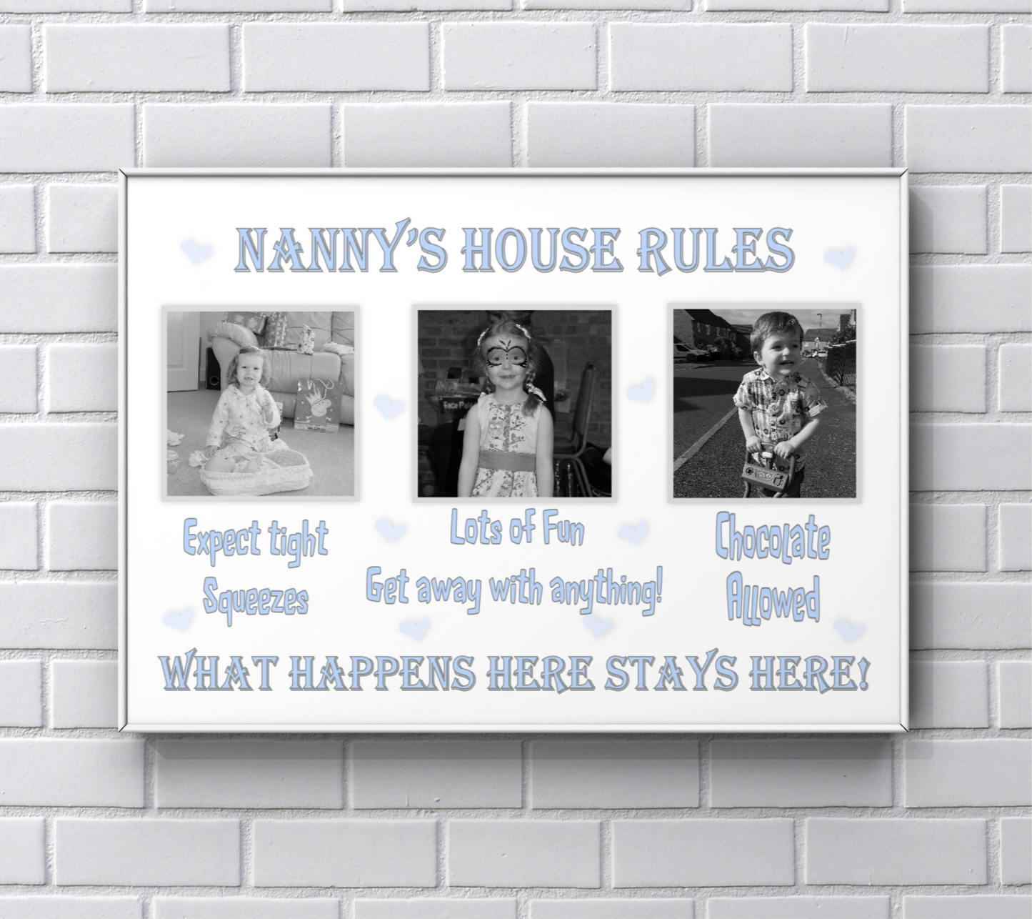 Personalised gifts for Grandma Nanny - House Rules print