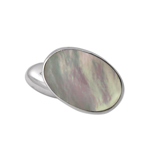 Sterling Silver Mother Of Pearl Double-Sided Cufflinks