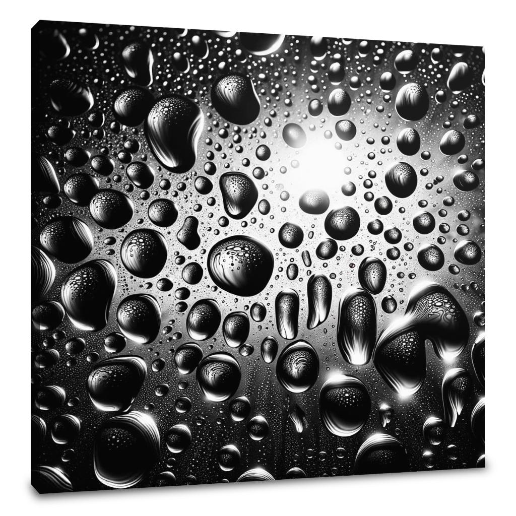 Vivid Raindrops: Glass Reflection Canvas