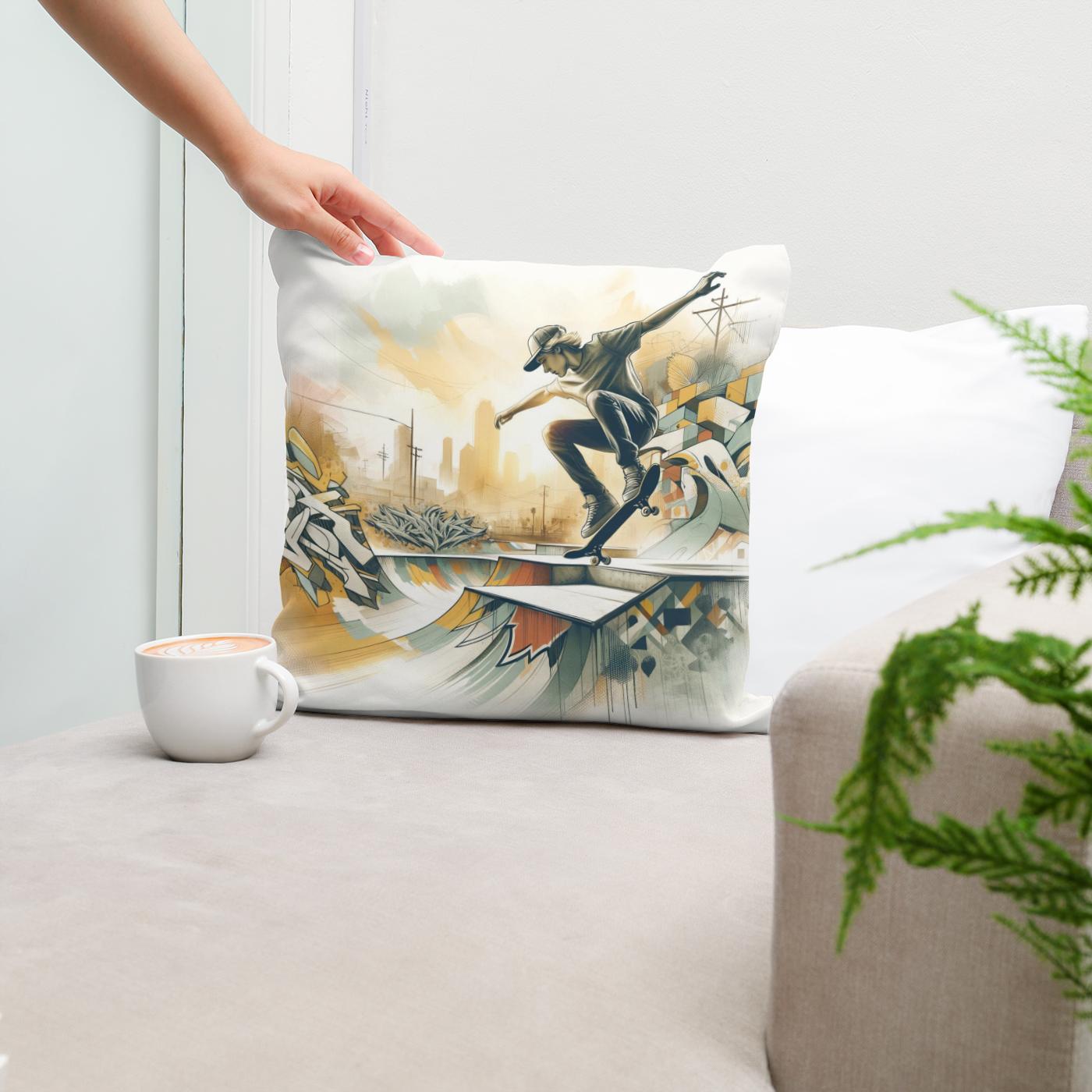 Skate and Spray Cotton Cushion