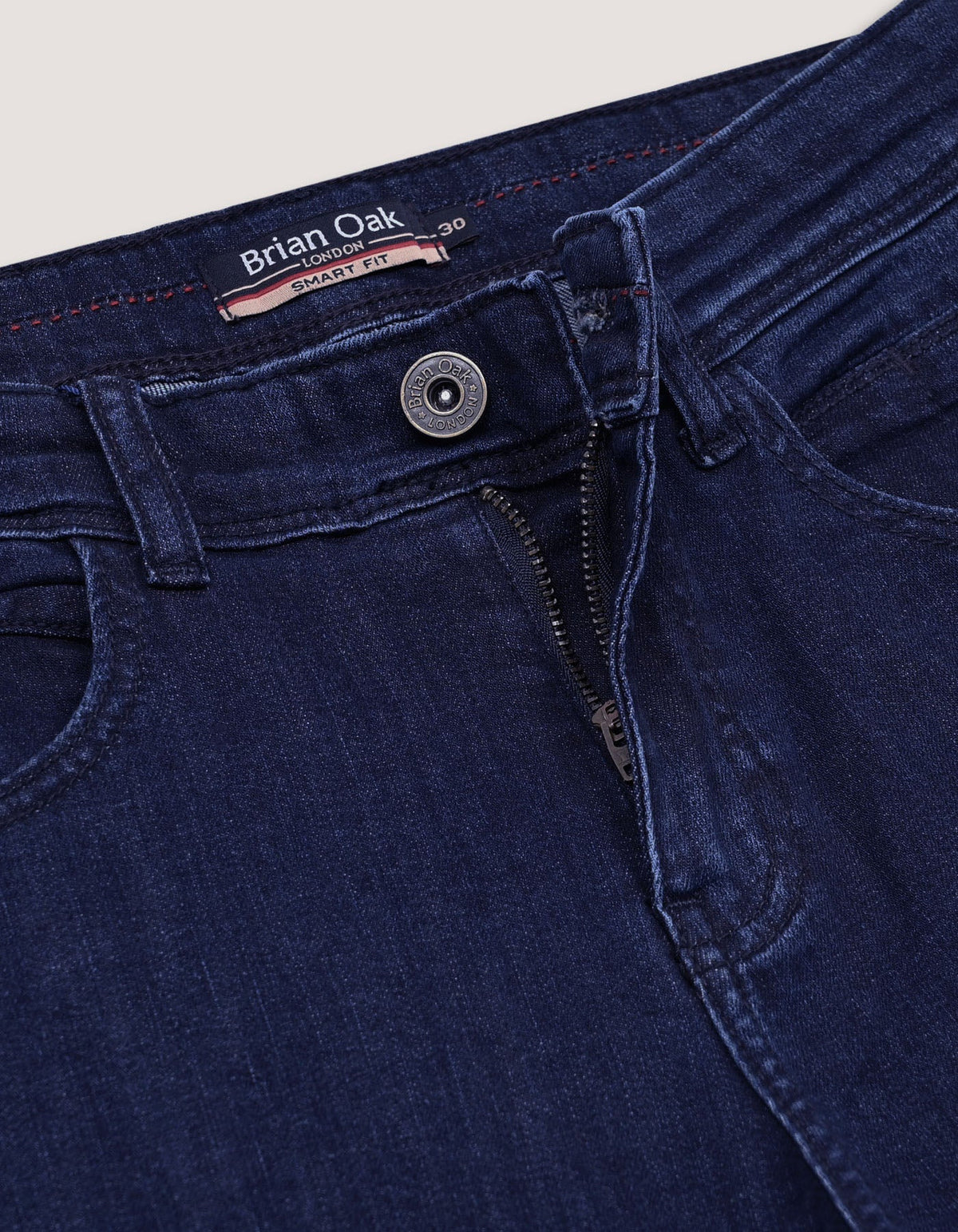 Rinse Dark Blue Regular Fit Jeans - Everyday Stretch Denim