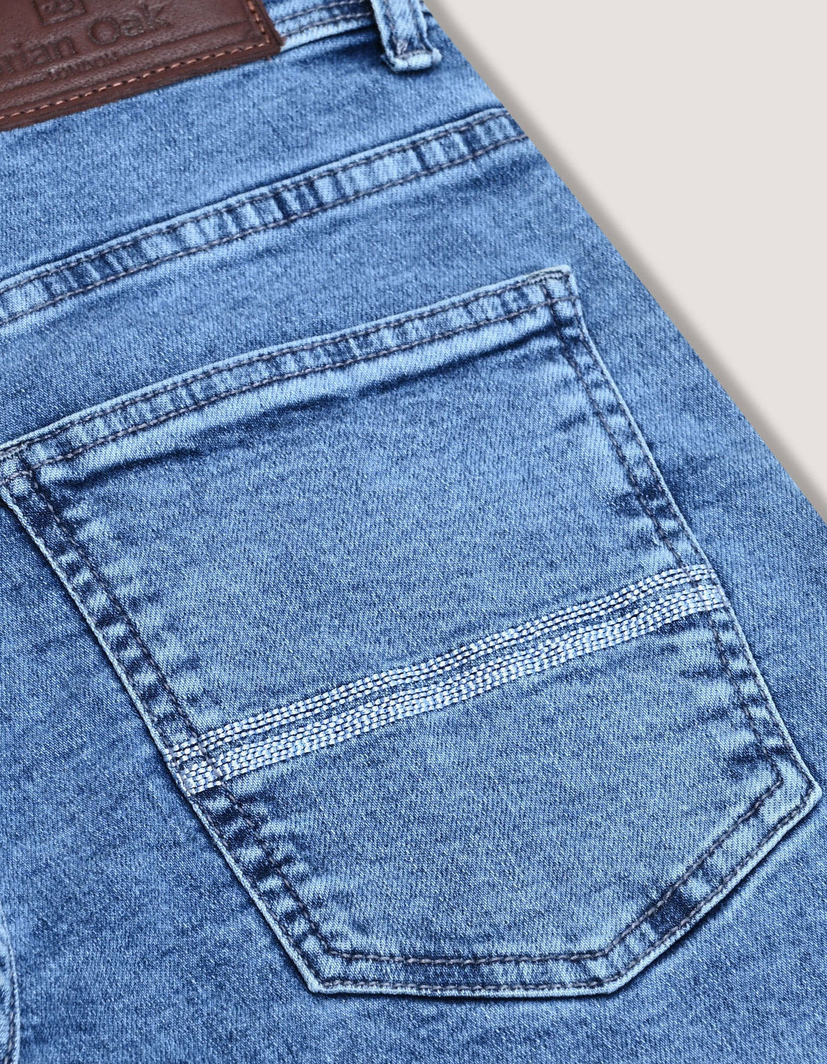Denim Blue Regular Fit Jeans - Lightweight Stretch