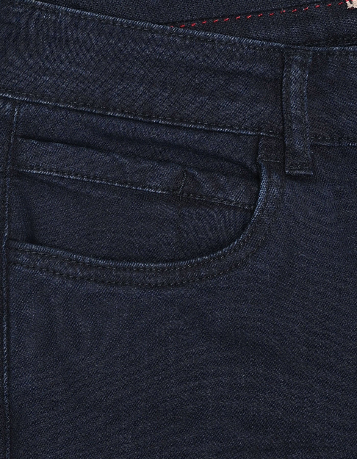 Blue Black Traveller Jeans - Secure Button Down Back Pocket