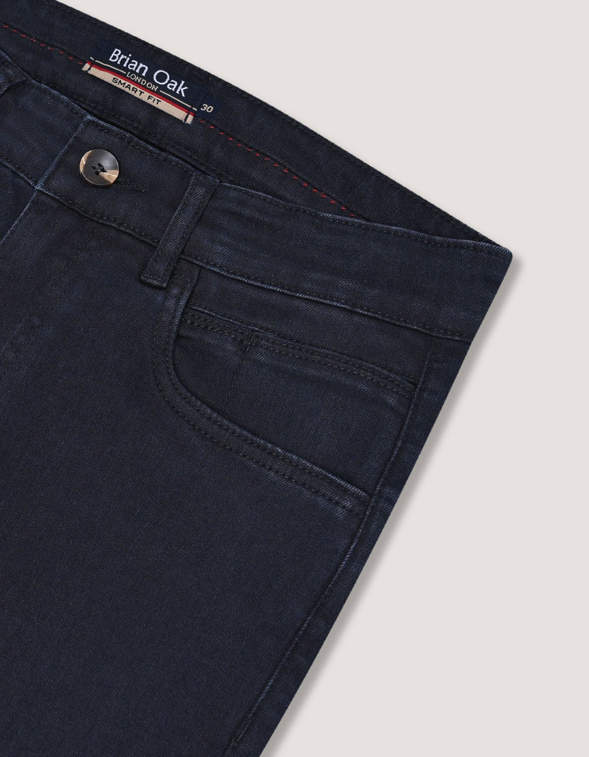 Blue Black Traveller Jeans - Secure Button Down Back Pocket