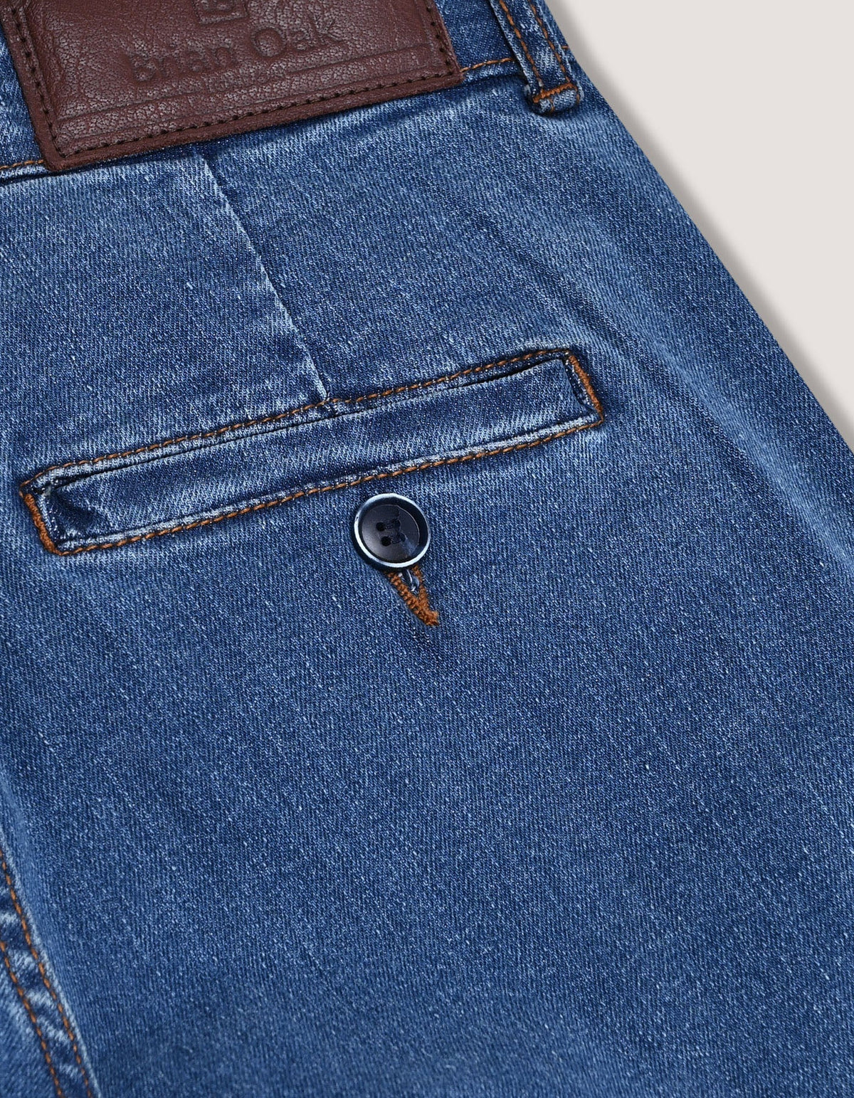 Medium Blue Traveler Jeans - Secure Button Down Back Pocket