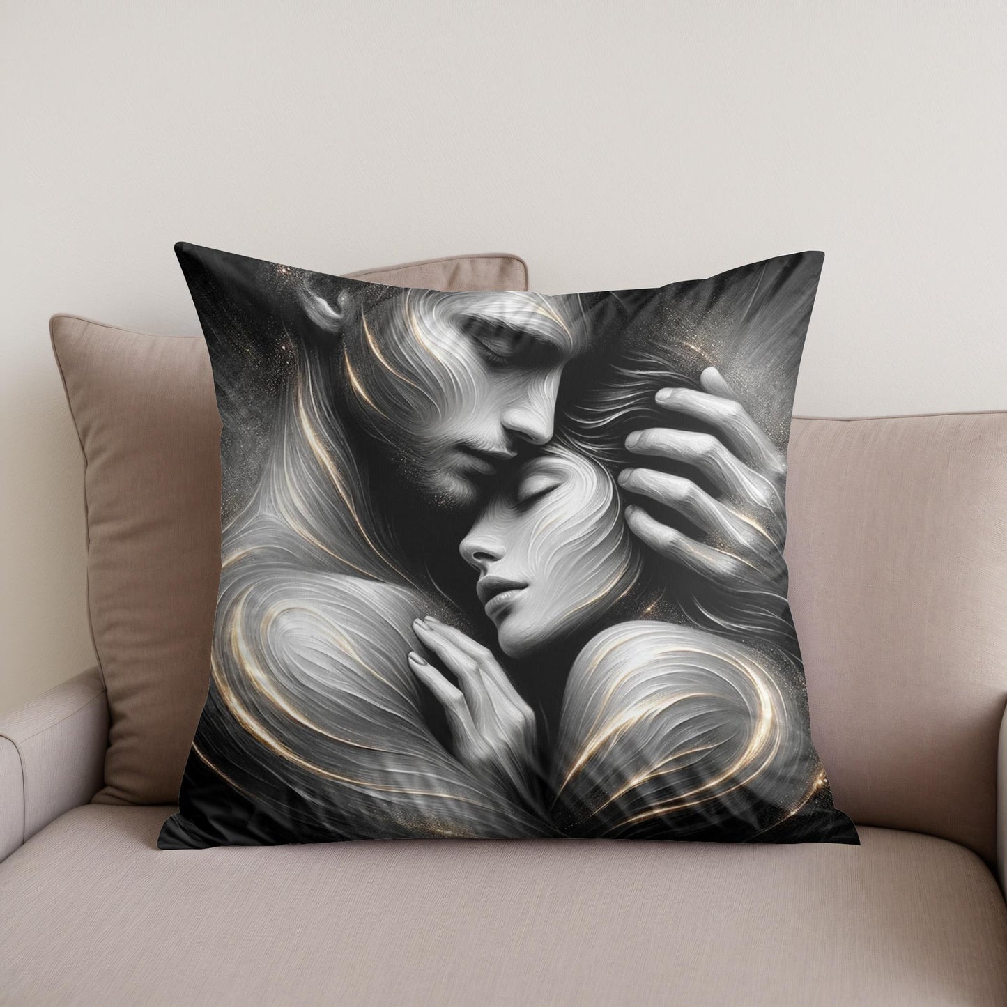 Embrace: Souls United in Love Cotton Cushion