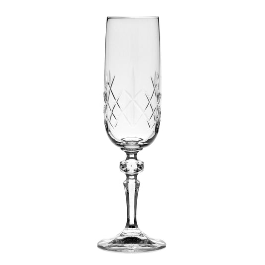 Single Engravable Glass Champagne Flute