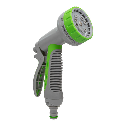 Hose Gun Water Sprayer Multi Pattern Adjustable, Green/Gray