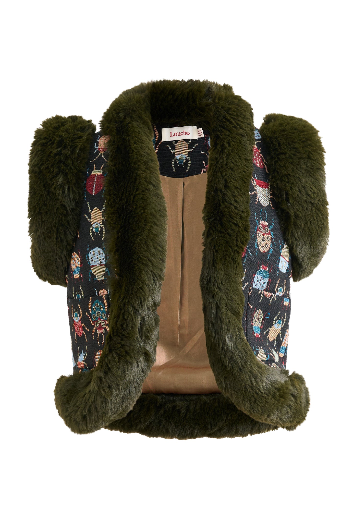 Dominica Beetlejuice Jacquard Faux Fur Trimmed Waistcoat