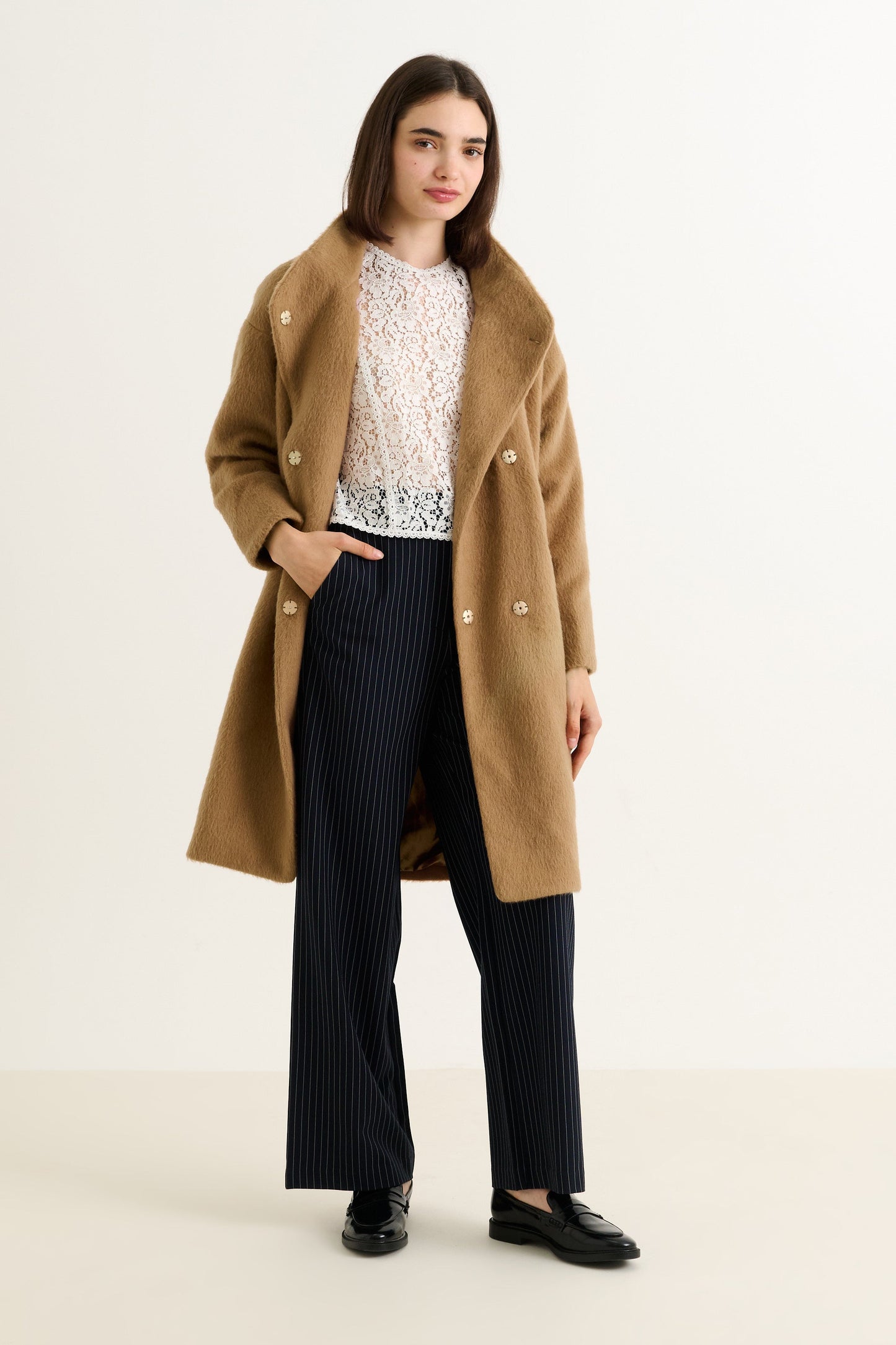 Donalda Camel Cocoon Coat