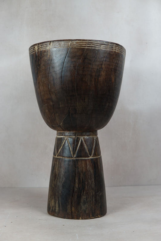 Tapered Wood Side Table - Cameroon - 93.5