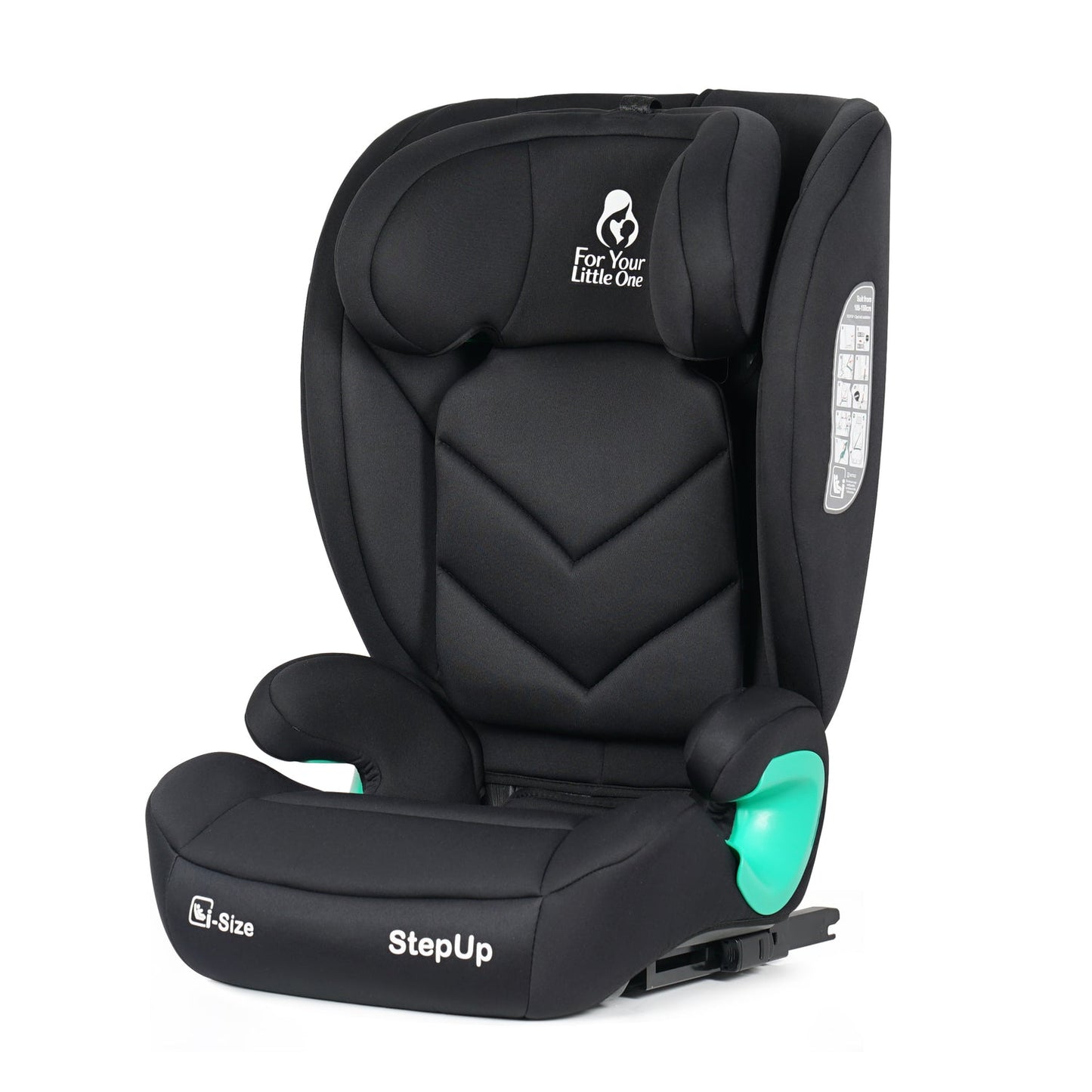 For Your Little One Stepup I-Size Isofix 2/3 Car Seat Booster Seat - Midnight Black (4-12 Years)