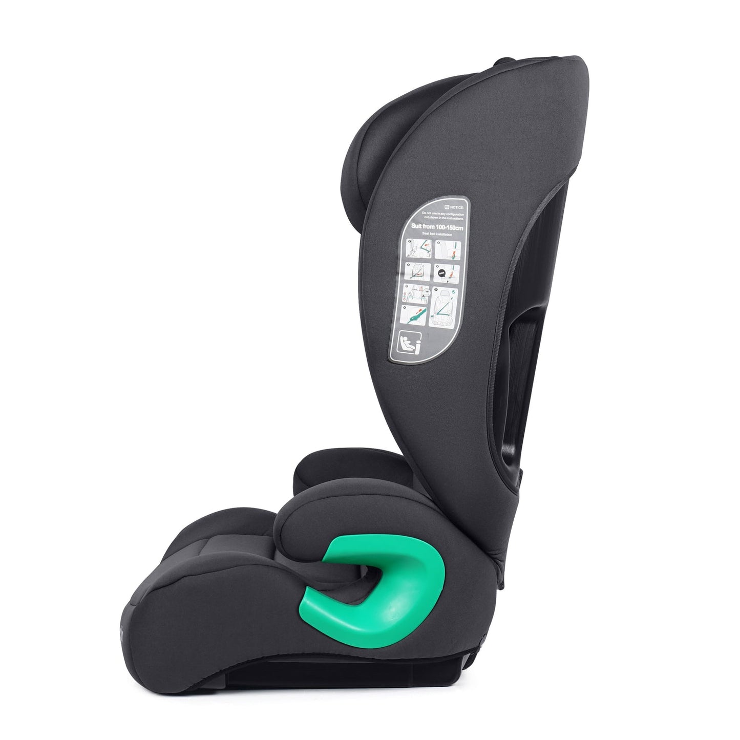 For Your Little One Stepup I-Size Belted 2/3 Car Seat Booster Seat - Midnight Black (4-12 Years)