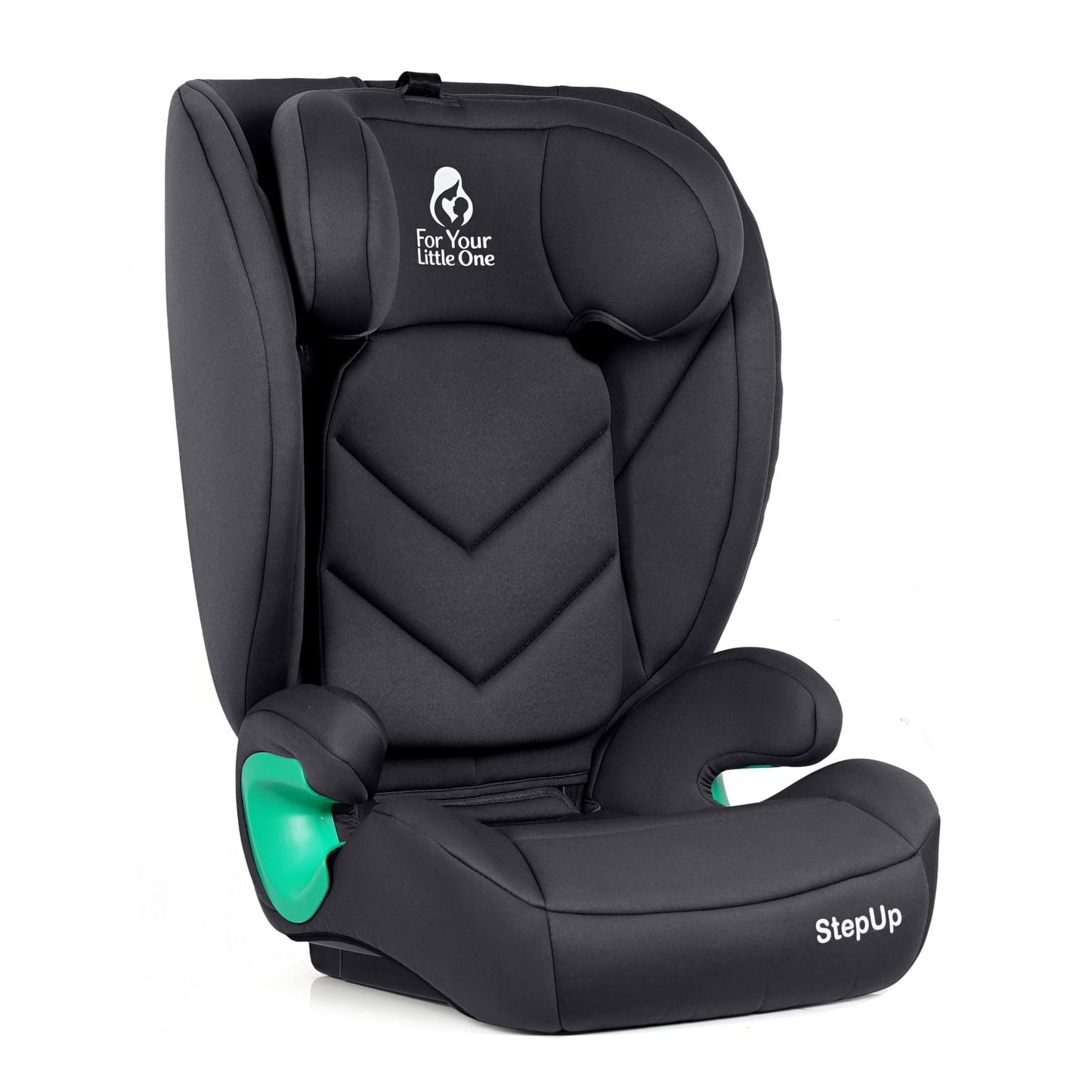 For Your Little One Stepup I-Size Belted 2/3 Car Seat Booster Seat - Midnight Black (4-12 Years)