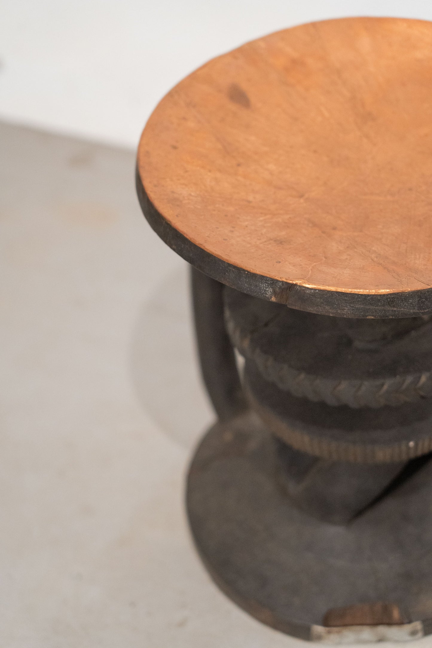 Vintage Tonga Stool - Black & Copper
