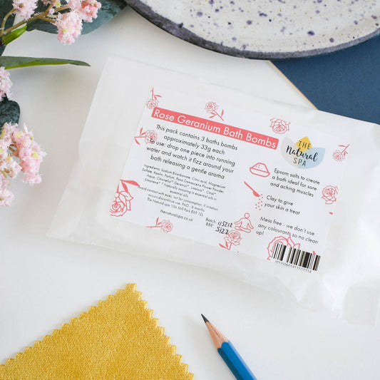 Rose Geranium Aromatherapy Bath Bombs